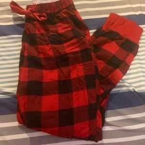 Hollister red plaid pj bottoms women’s size XS